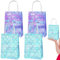 4 Stück Meerjungfrau Papier Geschenktüten Süßigkeiten Beutel Mitgebsel Tüten mit Griff Meerjungfrau Mottoparty Geschenktüten für Mädchen Jungen Kindergeburtstag,Giveaways,Party Dekorationen