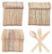 Cubiertos Desechables,300pcs Cubiertos de Madera(100 Cuchillos de Madera,100 Tenedores de Madera,100 Cucharas de Madera),Cubiertos Madera Biodegradables para Fiestas,Campamentos,Bodas,Cumpleaños