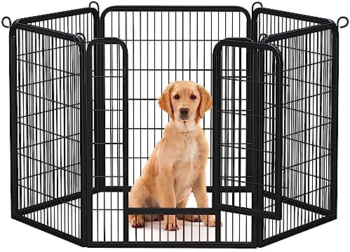 Yaheetech Dog Playpen, 6 Panel Puppy Play Pen Heavy Duty Pet Exercise Fence for Garden/Yard 100cm Height