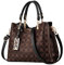 DIRRONA Damen Handtasche Mittel Schultertasche Casual Umhängetasche PU Leder Tasche Shopper Party Top Tragetasche Eleganter Druck Frauen Henkeltaschen Mit Anhänger