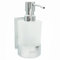 Dolvhin® Dispenser Sapone a Parete Senza Forare | Dosatore Liquido in Vetro Satinato | Dispenser Inox con Supporto | Dispenser di Sapone Adesivo da Muro | Dosatore Detersivo 250ml | Cromo Lucido