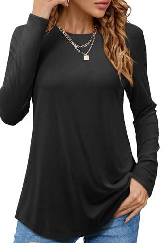 Beluring T-Shirt Damen Lässig Kurzarm/Langarm Oberteile Rundhals Longshirt