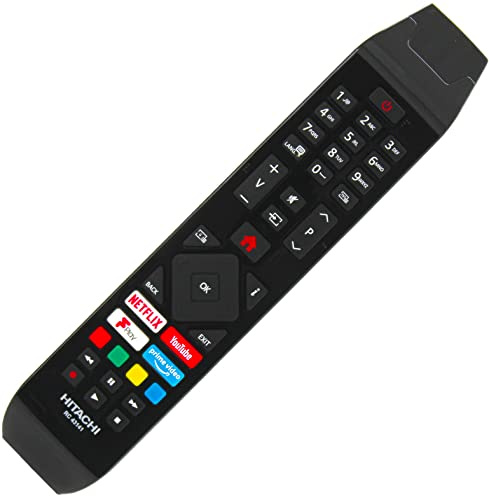 Original RC43141P TV Remote Control Compatible with Hitachi 32HEV200U 43HK25T74U 43HK6100U 50HK6100U 55HK6100U 58HK6100U 65HL26T64U Smart Freeview 4K UHD HDR LED