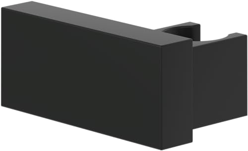 Villeroy & Boch Universal Showers Handbrausehalter, Duschkopfhalterung für Wandmontage, Brausehalter aus robustem Messing, kompatibel mit vielen Handbrausen, eckig, Matt Black
