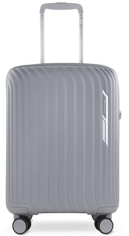 bugatti Hera Hartschalen-Koffer S mit 4-Rollen, Leichter Reise-Koffer aus PP Light, Handgepäck-Trolley, hellgrau