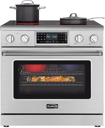 KoolMore 36 in. Electric Professional Range with Tilt Panel and Digital controls, Self-Cleaning, 16300W of Power, 240V in Stainless-Steel (KM-EPR-36TDP-SS)