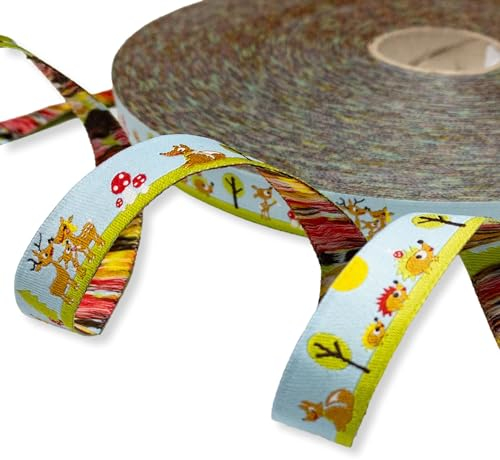 Webband Waldtiere - 1m - 1,80 EUR/m - Familie PüReh - paulapü - 15mm - Meterware - Webbänder zum Nähen