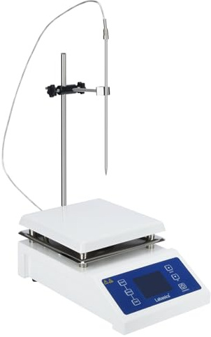 Labasics Magnetic Stirrer with Digital Display, Max Capacity 5L 200-2000 RPM Magnetic Stirrer with 19x19 cm Ceramic Hot Plate and Temperature Sensor Probe, Max 350℃, Rated Power 600W, 220V/50HZ