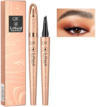 Eyebrow Pencil, Eyebrows Pen with 4 Micro-Fork Tip Long-lasting Waterproof Eyebrow Pen and Smudgeproof Brow Pen,Creates Natural Looking Defined Eyebrows(Dark Brown)
