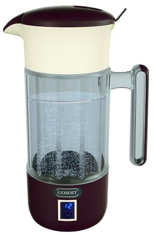 GOSOIT Generador de botellas de agua de hidrógeno Máquina para hacer agua ionizada Jarra de agua de hidrógeno con tecnología SPE y PEM 1500 ml/51 oz