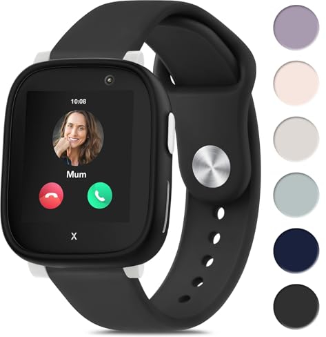 YLK Kinder Armband kompatibel mit Xplora X6 Play Armband für Mädchen Jungen, Weiches Sicheres Silikon Armbänder Wasserdichtes Sport Ersatzarmband für Xplora X6 Uhrenarmbänder, Schwarz