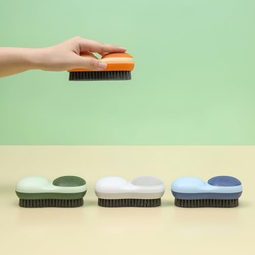 Cepillo de Ropa, Cepillo de Cerdas Suaves, Cepillo de Limpieza de Mano Colorido de 3 Piezas para Ropa, Lavado de Coches, Zapatos, Alfombras, Fregadero de Cocina, Cuarto de BañO (Azul, Blanco, Verde)