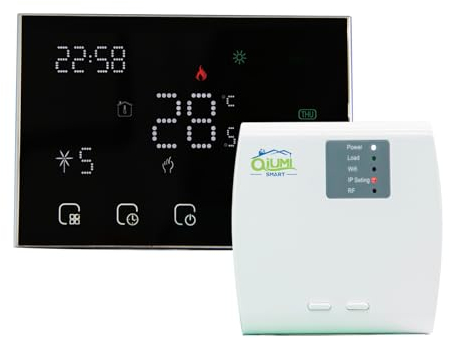 Qiumi Smart WiFi Wireless RF Thermostat LED Display Programmierbarer Wasser Thermostat funktioniert mit Alexa Google Home 3A 2AA Batterie