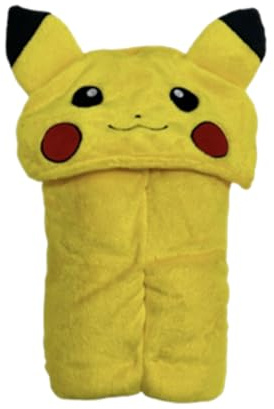 Pikachu Homadict – Kuscheldecke mit Kapuze, Pokémon, 120 x 150 cm, weich & bequem, offizielles Lizenzprodukt, Gelb
