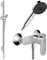 Pack mitigeur douche mécanique cartouche 2 vitesses HANSGROHE Vernis Blend + Barre Unica S Puro + flexible + Pommeau Pulsify Select 3 jets chromé