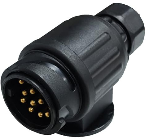 CXTM 13 Polig Anhänger Stecker,mit Montagezubehör,12V Wasserdicht 13-pol Anhänger Stecker und Steckdose Nach ISO 1724,für Anhänger Wohnwagen RV,AHK Adapter (Stecker)