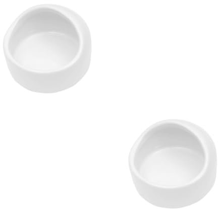 WOONEKY 2 Stücke Hamster Schüssel Haustier Keramik Lebensmittel Wasser Schüssel-tilt Pet Liefert