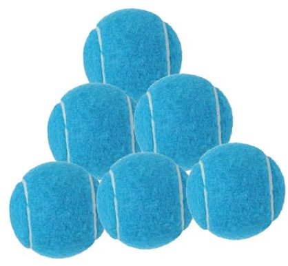 kowaku 6 Stück Tennisbälle, Freizeit-Gummibälle, Profi-Tennisbälle mit einem Durchmesser von 6,4 cm, Trainingsbälle, verschleißfest, für drinnen und draußen Training, Blau