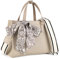 Gladdon Kleine Handtasche Damen, Tote Bag, Umhängetasche mit Henkel, Crossbody Tasche mit elegante Schleife, Shopper mit Halstuch