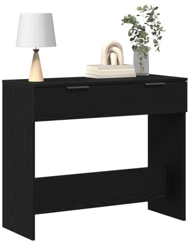 vidaXL Konsolentisch Schwarz Eichen-Optik 30 x 36 x 75 cm | Schlanke und minimalistische Ästhetik für zeitgenössische Räume, Aus robustem Hergestelltem Holz gefertigt für Langlebigkeit,