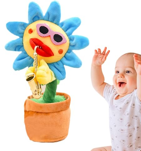 Blume und Tanz – flauschig, weich, mit Aufnahmefunktion, Musik und wiederholter Stimme | dekorativ mit 200 Liedern, Geschenk für Anim-Kissen