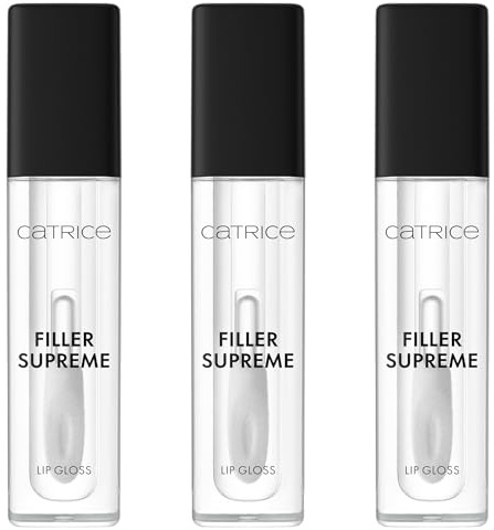 Catrice Filler Supreme Lip Gloss, Nr. 010, Transparent, feuchtigkeitsspendend, volumengebend, vergrößernd, glänzend, vegan, ölfrei, ohne Konservierungsstoffe, ohne Parabene, 3er Pack (3x3.2ml)