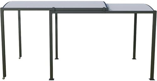 Bananaww Ausziehbarer Faltbarer Carport mit Teleskopischer Verlängerung bis 550cm Länge und 295cm Breite für Flexiblen Mobilen Autoschutz auf Kleinen Stellflächen oder im Garten