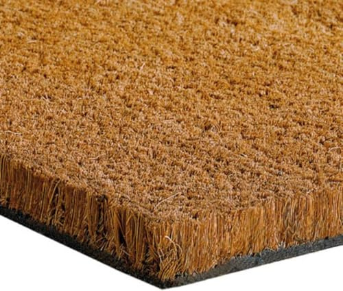 eXtreme Natural Coir Front Door Mat – Cut to Size, Non-Slip, Heavy Duty | 17mm Thick Coir Matting, Rubber Backing, Pet-Friendly, Waterproof, Easy To Clean, Durable, Neutral Brown, 60 x 100 cm