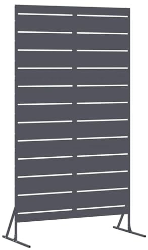 Foknhdi Brise-vue de jardin - Anthracite - 100 x 50 x 180 cm - En acier - Design moderne et robuste - Longue durée de vie - Idéal comme clôture de jardin, coupe-vent pour jardin, balcon et terrasse