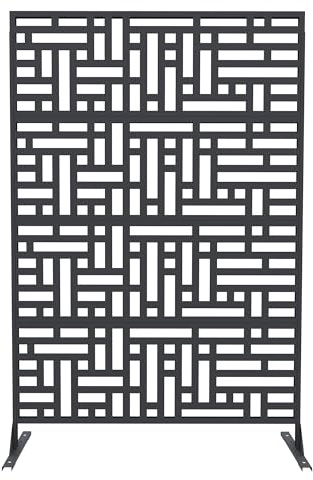 Garvee Con Schermo Divisorio in Metallo Autoportante Per Giardino 180x117 cm - Resistente Alle Intemperie, Resistente Alla Ruggine, Design Moderno a Spirale, Ideale Per Patio, Balcone, Prato e Aiuole