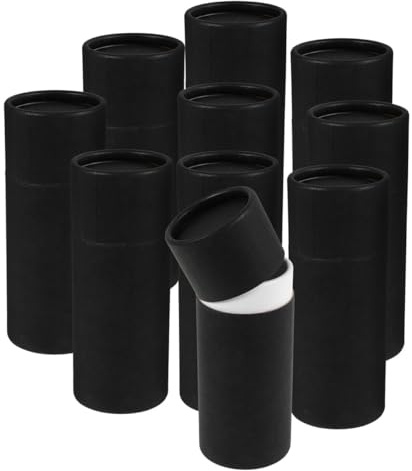 Generic 10Pcs Paper Canister Storage Tubes 30Ml for Essential Oil Bottles, Thick Cardboard Cylinder Boxes with Lid Suitable for Home and Kitchen Storage