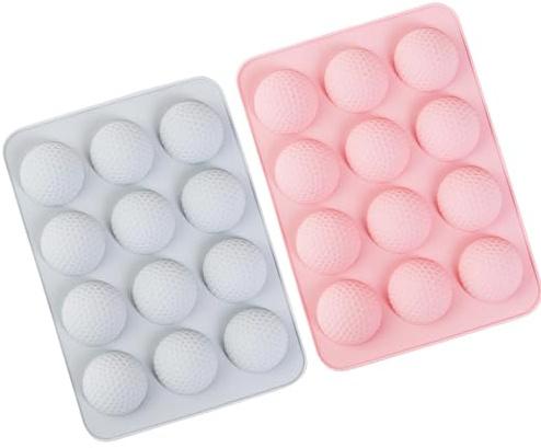 Set di 2 stampi da forno a forma di pallina da golf, in silicone, a 12 cavità, ideali per feste di bambini e riunioni di famiglia, accessori da forno per le vacanze