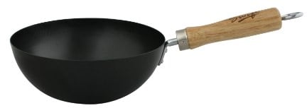 Dexam Swift Wok en Acier au Carbone Non-adhérent avec Manche en Bois 20 cm