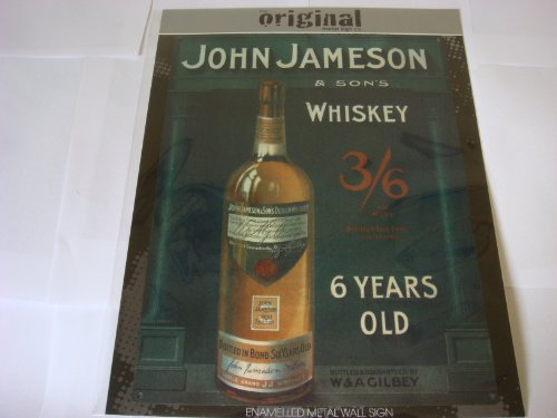 JOHN JAMESON & SONS 6 YEAR OLD WHISKEY LARGE METAL SIGN 12 X 16