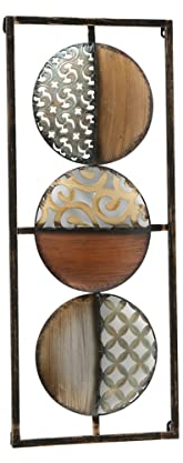 Boltze Wandobjekt Amporo (braun-silber, Wanddeko aus Metall, abstraktes Motiv, Größe 69x28 cm, Wandbild für Flur / Wohnzimmer / Esszimmer) 5498700
