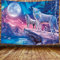 DBLLF Wolf und Mond Wandteppich Berg und Nordlicht Wandteppich Psychedelic Forest Landschaft Hintergrund Thema Tapisserie für Schlafzimmer Wohnzimmer Wohnheim Dekor 203 x 152 cm DBLS855