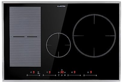 Klarstein Plaque Induction 7500W, Plaque de Cuisson Électrique, 4 Feux Encastrés, Table de Cuisson Encastrable, Contrôle Tactile, Réchaud Électrique pour la Cuisine