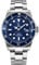 Alienwork Armbanduhr Herren Damen Silber Edelstahl Metallarmband Kalender Datum Marineblau Klassik Elegant