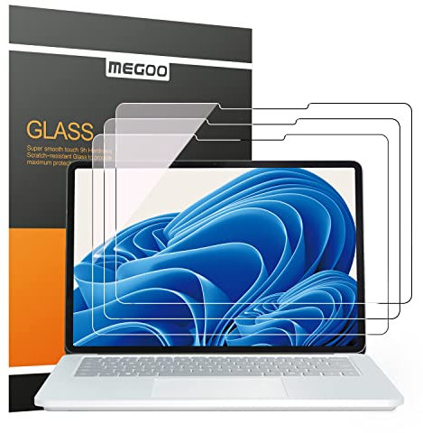 MEGOO (3 Pack) Tempered Glass screen protector for Surface Laptop Studio 2/1 14.4,Perfect Fit Touch ID Screen Protector, Anti Fingerprint (Model 2029/1964)