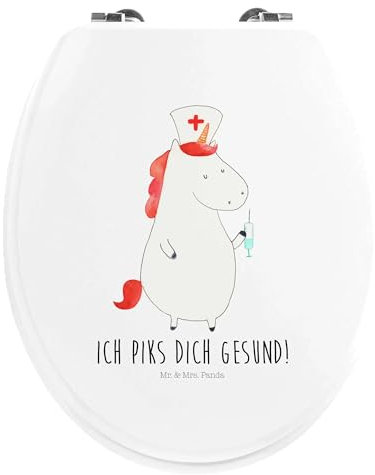 Mr. & Mrs. Panda Motiv WC Sitz Einhorn Krankenschwester - Geschenk, Klobrille, Krankenpfleger Geschenk, Einhörner, Krankenschwester Geschenk,