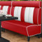 GGMMÖBEL American 1 | Dinerbank | B:H 200 x 160 cm | Gestreift | Rot | Leder | American Diner Möbel, American Dinerbank