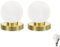 2er SET Kugel Touch Tischleuchte LED Nickel Büro Sideboard Wohnzimmer Schlafzimmer Beistelltisch Fensterbank Beistelltischlampe Nachttischlampe Tischlampe (2er Set Tischleuchte Incl. Led gold)