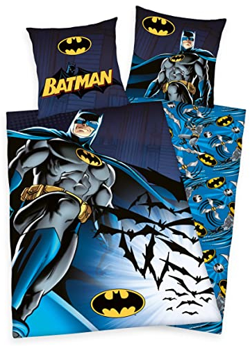 Wild South Shop Batman Bettwäsche DC Comics 80x80 + 135x200cm 100% Baumwolle, Renforcé, Blau