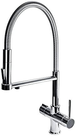 AORA® | 3-Wege-Armatur mit Gastro-Brause LA PERLA Chrom | Spültischarmatur für Wasserfilter, Osmoseanlagen | Wasserfilter Wasserhahn