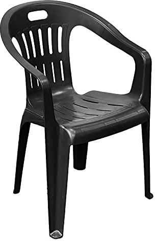 INDA-Exclusiv Stapelstuhl Gartenstuhl PIONA Bistrostuhl Gartensessel Balkonstuhl Kunststoff stapelbar Balkonmöbel Gartenmöbel, Farben:Anthrazit
