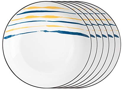 DREANNI Dinner Plate Dinner Plates Creative Dinner Plate Sets 2/4/6 Pieces Kitchen Dinnerware Set Round Ceramic Dinner Plates-Microwave, Oven and Dishwasher Safe Plates/s/M