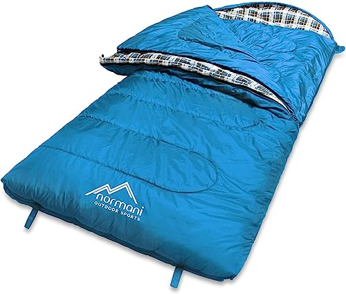 normani 4-in-1-Funktion Extrem Outdoor Schlafsack 'Antarctica' aus Nylon Rip-Stop mit 500 + 250 g/m² Hollow Fiber Füllung 220 x 90 cm Farbe Hellblau Größe Rechts