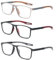 MMOWW 3er-pack Lesebrille Herren Damen Sportliches - Anti-blaue Ultraleicht TR90 Rahmen Computerbrille Arbeits Lesehilfe +2.0