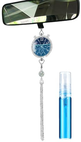 Rrlihjgu Auto-Lufterfrischer-Öl-Diffusor, Auto-Lufterfrischer, Auto-Lufterfrischer, Autoduft-Diffusor, Uhr-Form, Rückspiegel