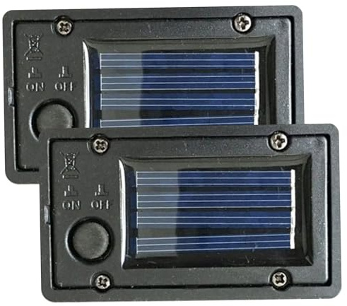 Solar Replacement Top, Solar Batteries for Solar Lights 2Pcs Waterproof Battery Box Replacement Solar Light Parts 2.8x1.6'' Solar Lantern Replacement Top with Light Sensor Garden Solar Light Kit